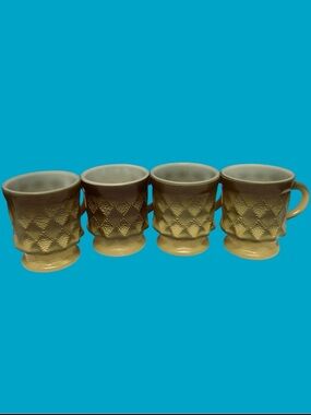 Vintage Fire-King Kimberly Coffee Mug Set (4)